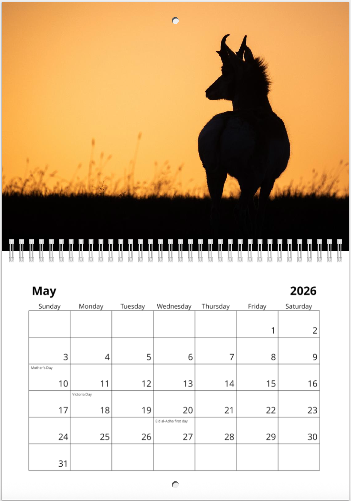 2026 Alberta Wildlife Calendar