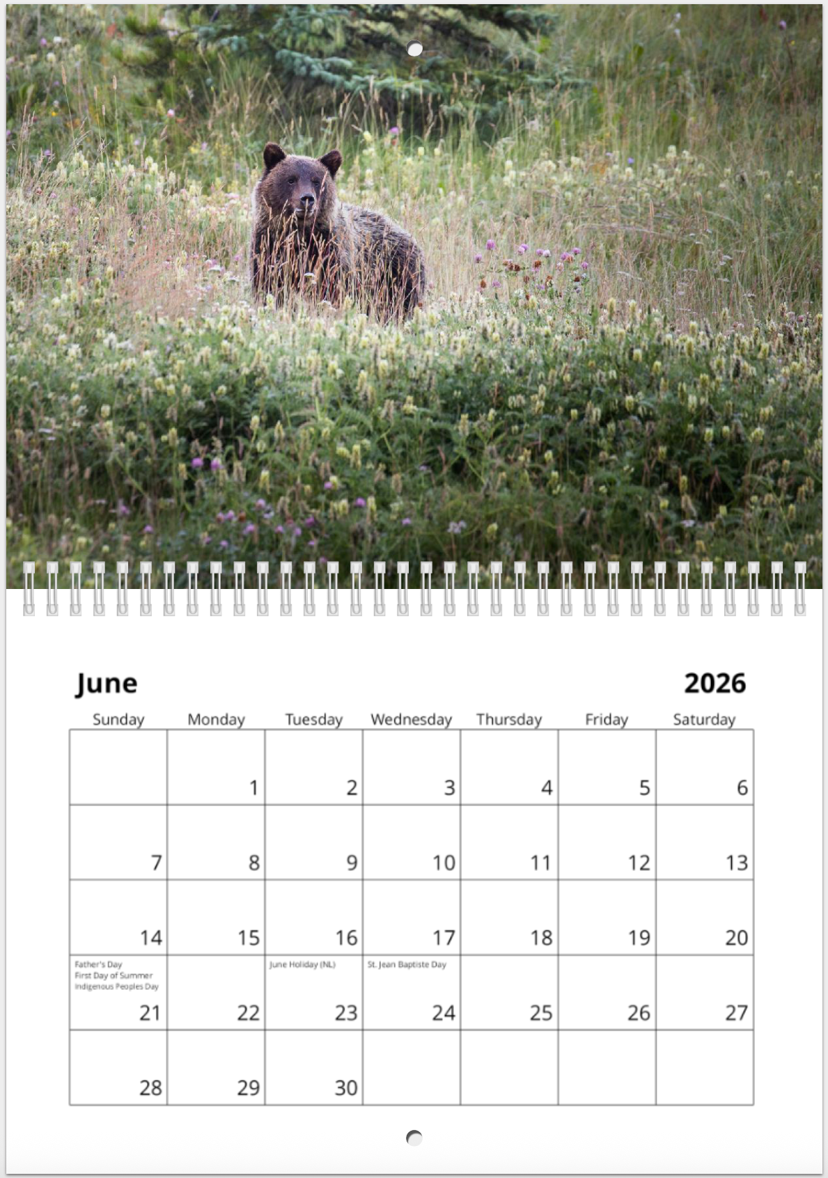 2026 Alberta Wildlife Calendar