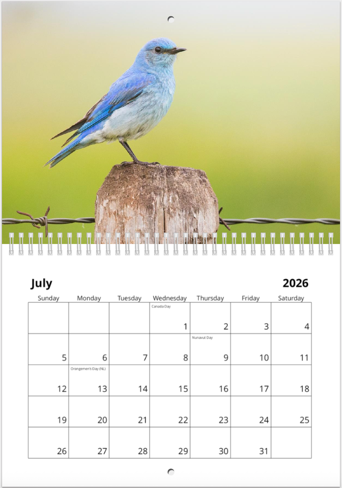 2026 Alberta Wildlife Calendar