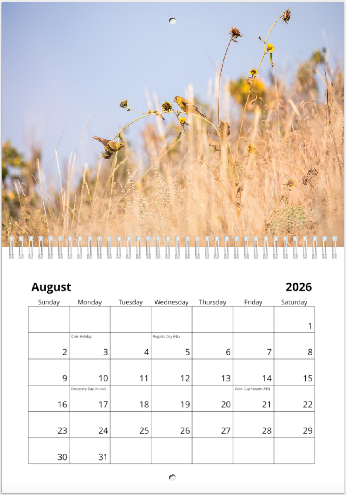 2026 Alberta Wildlife Calendar