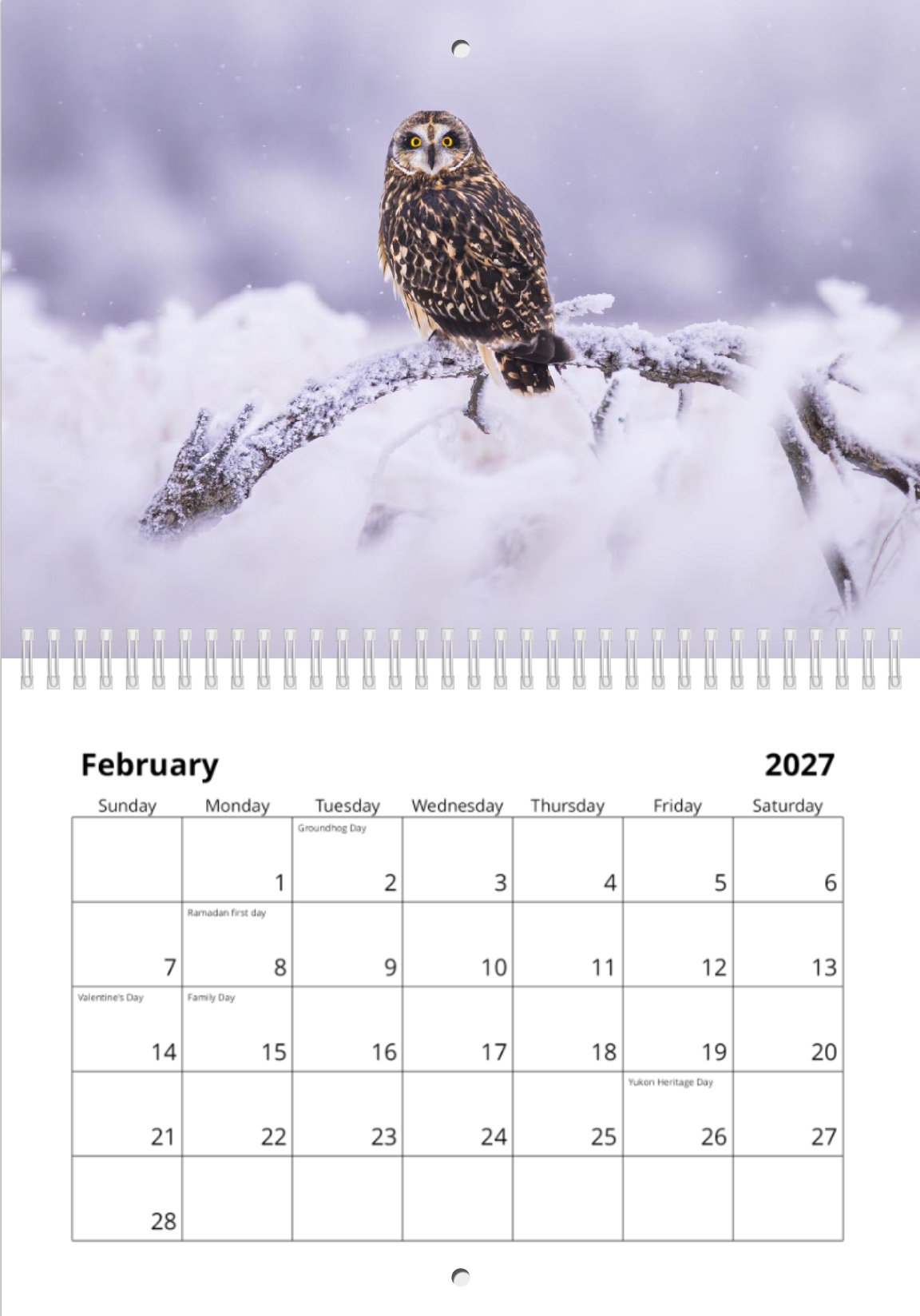 2027 Wildlife Calendar *Pre-Order* Ships Early December